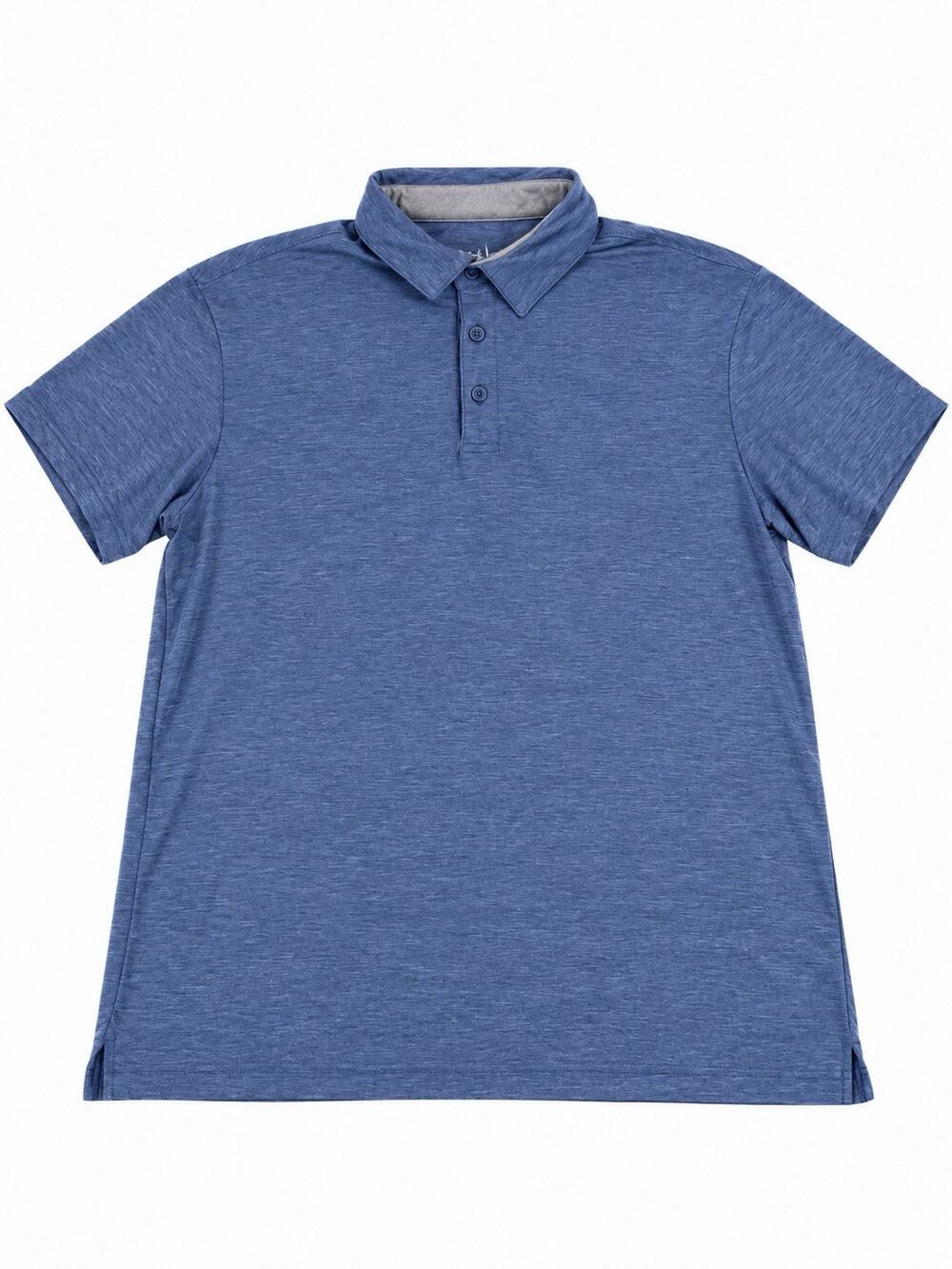 George Men’s Polo Shirt Size Medium 38-40 Blue Heather Short Sleeve Casual